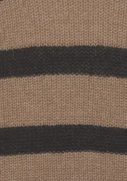 Sale Vivance Streifenpullover Camelfarben-Schwarz