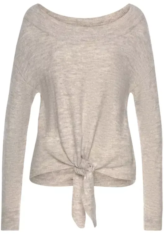 LASCANA Strickpullover Beige-Meliert