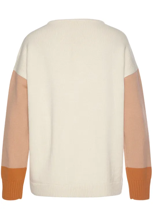 Hot LASCANA Strickpullover Creme-Orange-Apricot