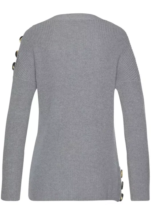 Sale LASCANA Strickpullover Hellgrau-Meliert