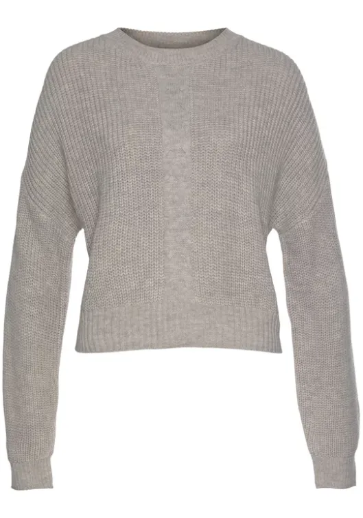 LASCANA Strickpullover Sand-Meliert