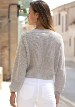 LASCANA Strickpullover Sand-Meliert