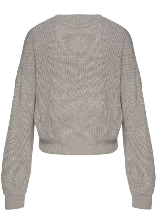 LASCANA Strickpullover Sand-Meliert