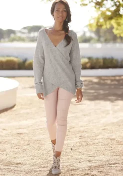 Online LASCANA Strickpullover Beige-Meliert