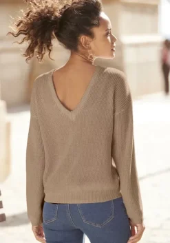 Outlet LASCANA Strickpullover Camelfarben