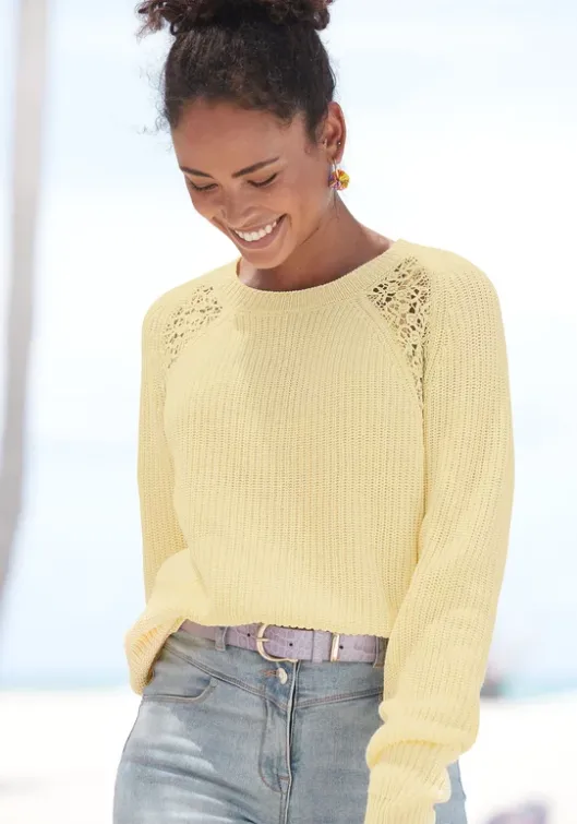 Online LASCANA Strickpullover Sonnengelb