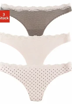 Clearance LASCANA String Rosa-Uni, Gepunktet-Gestreift, Gestreift