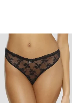 Hot petite fleur gold String-Ouvert Schwarz