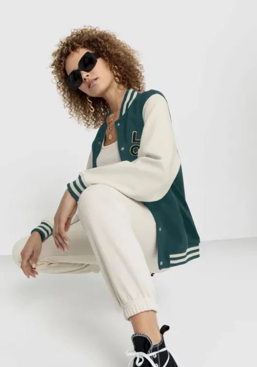 Outlet LSCN by LASCANA Sweatjacke Beige-Schwarz-Blau