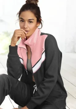 New H.I.S Sweatjacke Anthrazit-Rosa