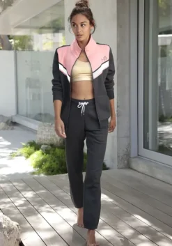 New H.I.S Sweatjacke Anthrazit-Rosa