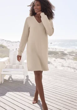 Hot Sweatkleid"Langarmkleid Aus Ripp-Qualitat" Sweatkleider