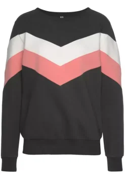 Online H.I.S Sweatshirt Anthrazit-Rosa-Weis