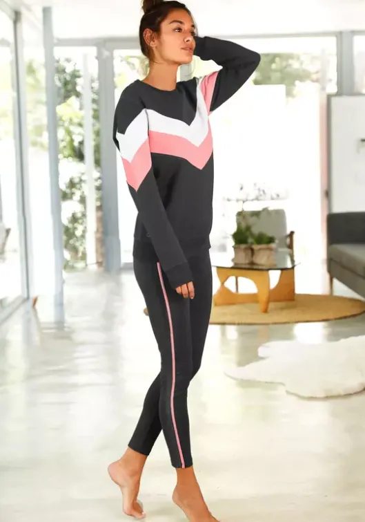 Online H.I.S Sweatshirt Anthrazit-Rosa-Weis