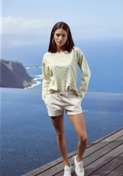 Best LASCANA Sweatshirt Hellgelb-Hellgrau-Gemustert