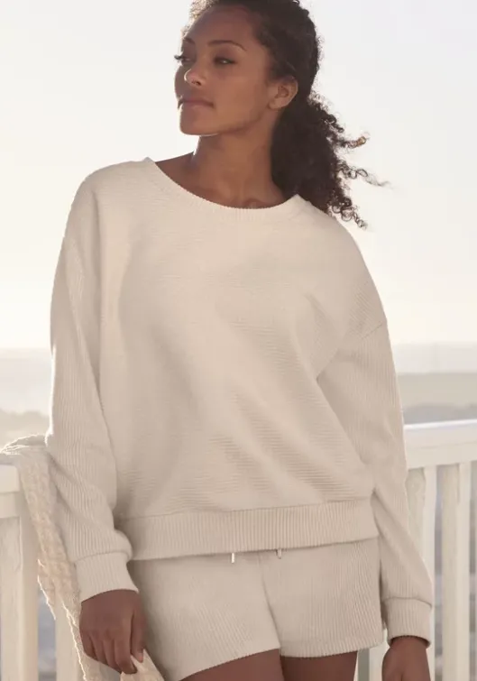 Sale s.Oliver Sweatshirt"Aus Ripp-Qualitat" Creme