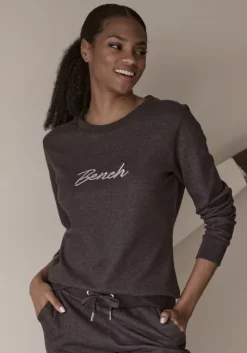 Discount Bench. Sweatshirt"-Loungeshirt" Anthrazit Meliert