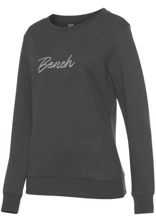 Discount Bench. Sweatshirt"-Loungeshirt" Anthrazit Meliert