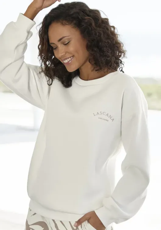 Outlet LASCANA Sweatshirt"-Pullover" Creme