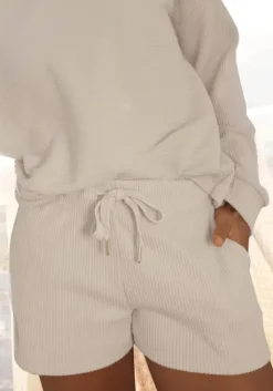 Outlet s.Oliver Sweatshorts"- Kurze Hose Aus Ripp-Qualitat" Creme