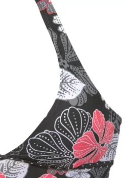 Hot Buffalo Tankini-Top"City" Schwarz-Bedruckt