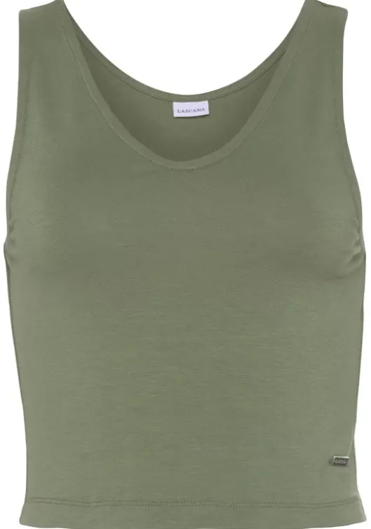 Discount LASCANA Tanktop Dunkelgrun