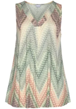 New LASCANA Tanktop Grun-Rost-Aubergine-Bedruckt