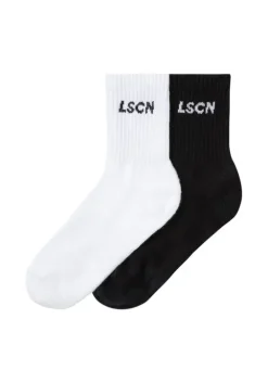 Sale LSCN by LASCANA Tennissocken 1X Schwarz, 1X Weis