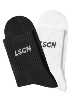 Sale LSCN by LASCANA Tennissocken 1X Schwarz, 1X Weis