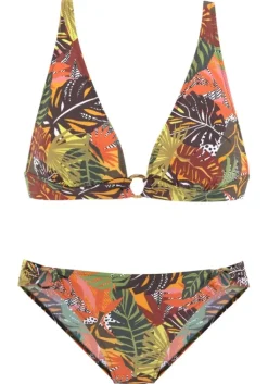 Hot Vivance Triangel-Bikini"Foglia" Braun-Bedruckt
