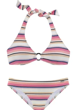 Outlet Venice Beach Triangel-Bikini"Strip" Creme-Rosa