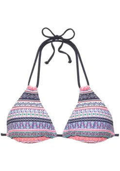 Online s.Oliver Triangel-Bikini-Top"Barcelona" Blau-Rose-Gestreift