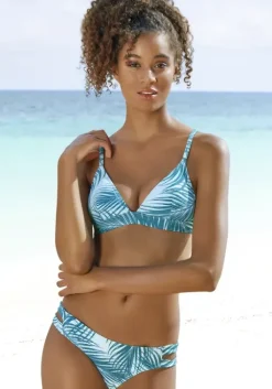 Sale LASCANA ACTIVE Triangel-Bikini-Top"Coal" Petrol-Bedruckt