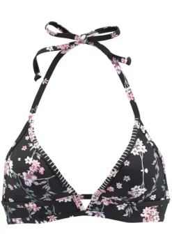 Outlet Sunseeker Triangel-Bikini-Top"Ditsy" Schwarz-Bedruckt