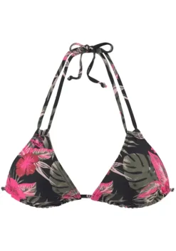 Hot LASCANA Triangel-Bikini-Top"Elsa" Schwarz-Pink-Bedruckt