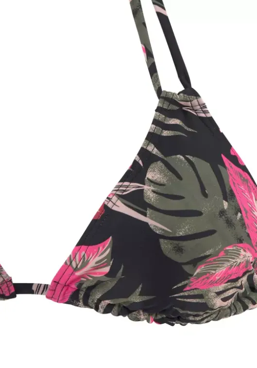 Hot LASCANA Triangel-Bikini-Top"Elsa" Schwarz-Pink-Bedruckt