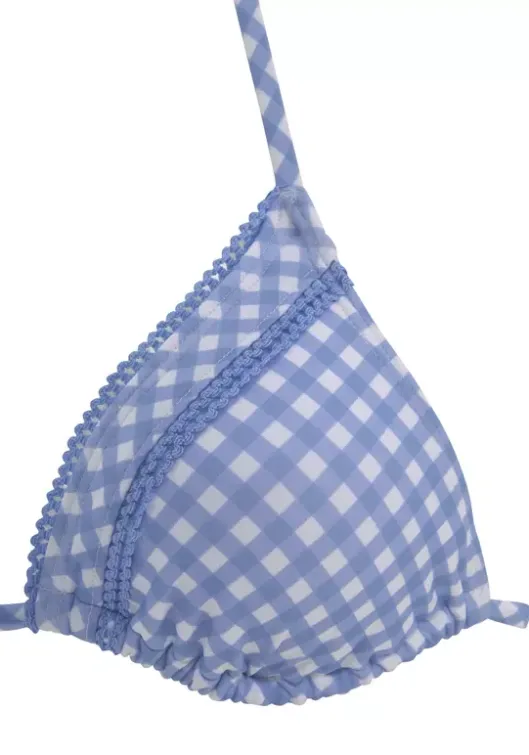 Discount Buffalo Triangel-Bikini-Top"Karo" Hellblau-Kariert
