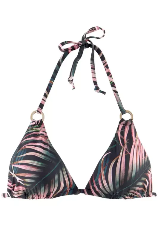 Discount LASCANA Triangel-Bikini-Top"Reese" Schwarz-Bedruckt
