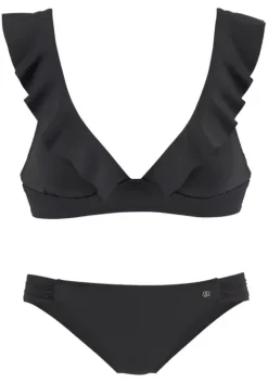 Hot JETTE Triangel-Bikini"Volant" Schwarz