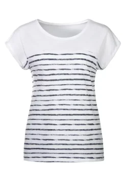 Discount Beachtime T-Shirt Weis-Navy