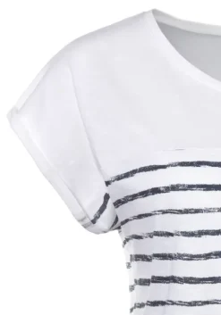 Discount Beachtime T-Shirt Weis-Navy