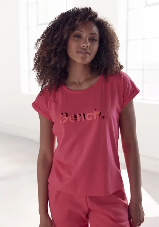 Best Bench. T-Shirt"-Kurzarmshirt, Loungeshirt" Pink