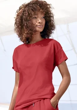 New T-Shirt"Mit Armelaufschlag" Homewear-Oberteile