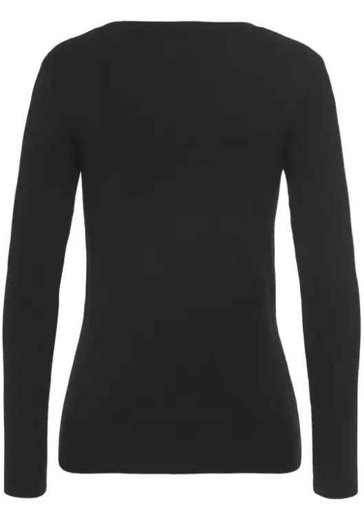 Sale Vivance V-Ausschnitt-Pullover Schwarz
