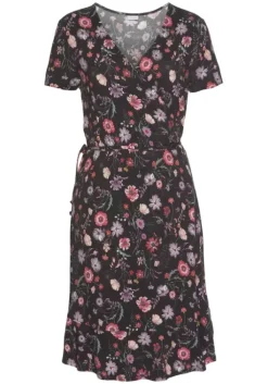 Sale LASCANA Wickelkleid Schwarz-Bedruckt