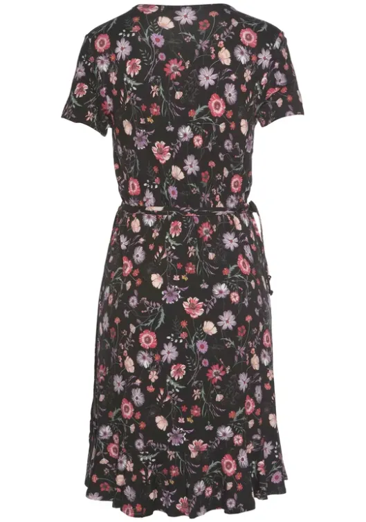 Sale LASCANA Wickelkleid Schwarz-Bedruckt