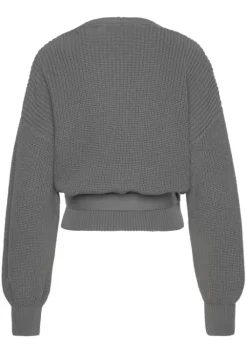 Discount LASCANA Wickelstrickjacke Grau