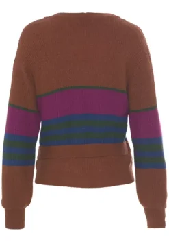 Clearance LASCANA Wickelstrickjacke Braun Gestreift